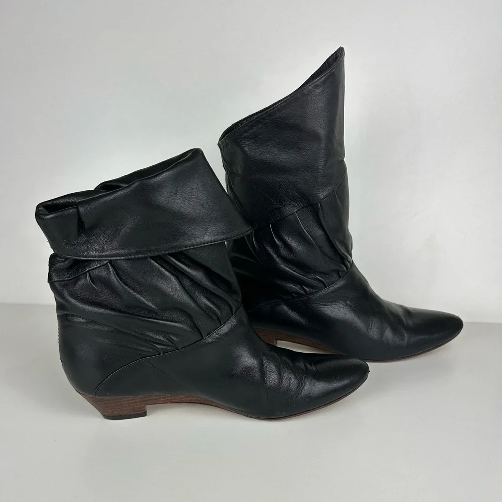 VINTAGE FRYE ANKLE BOOTS BLACK SIZE 7 - Picture 2 of 13